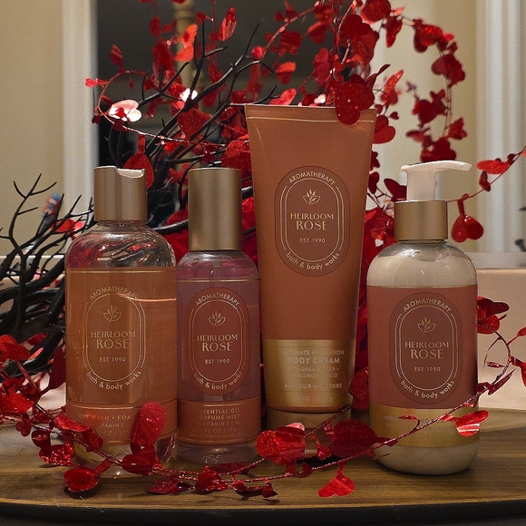 Bath & Body Works Heirloom Rose Aromatherapy 5pc Bundle NEW Full Size 🌿